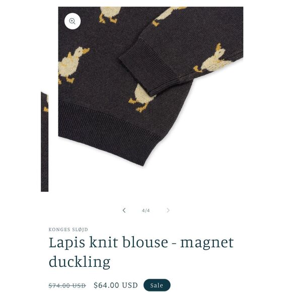 Konges Slojd duck print sweater size 4Y - Picture 10 of 10